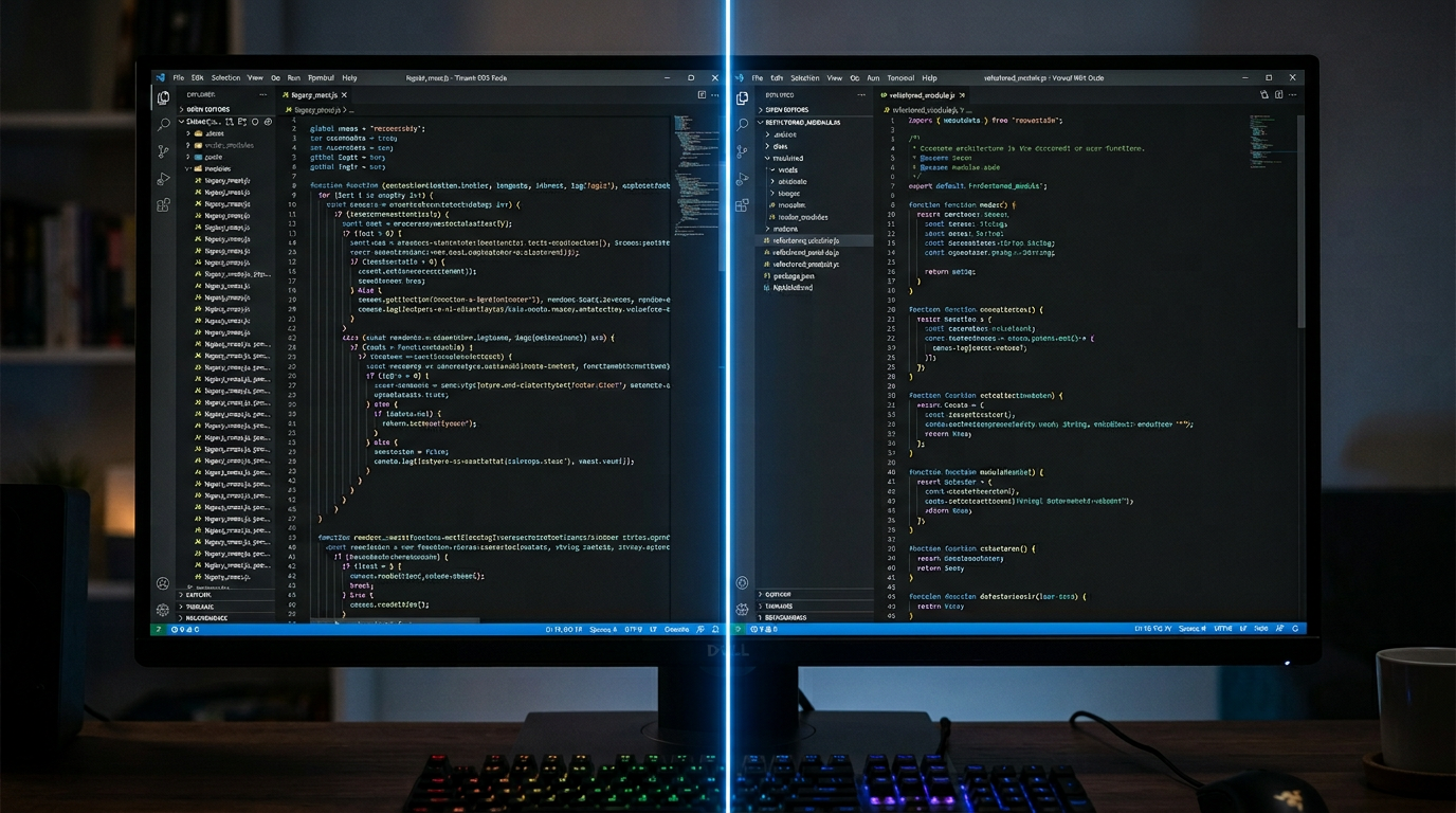 Diagramma di flusso per il refactoring sicuro: copertura test, modifiche incrementali, verifica, commit